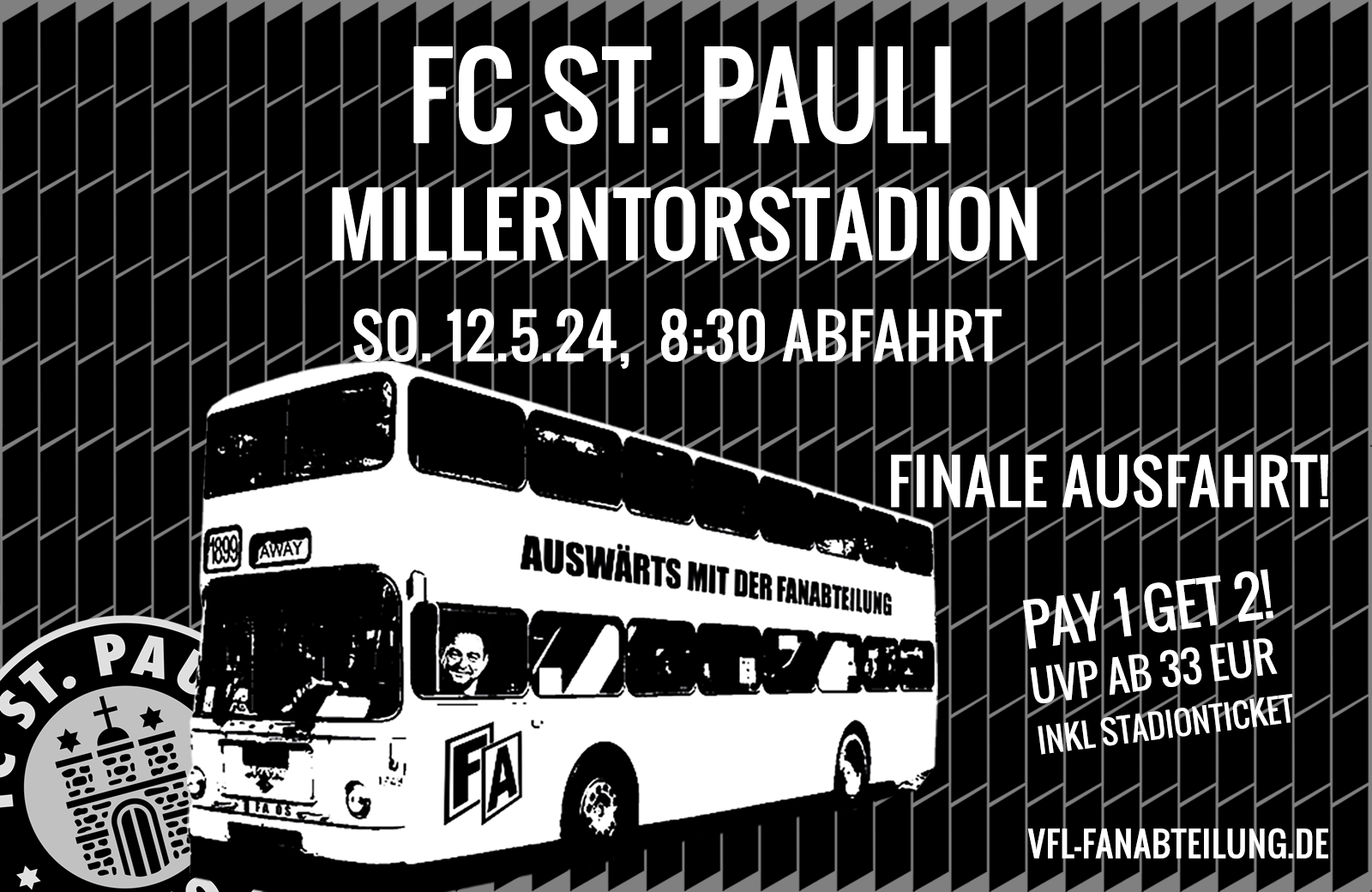 Kombiangebot (Ticket + Fahrt) mit der FA nach Hamburg zu St. Pauli - AUSGEBUCHT